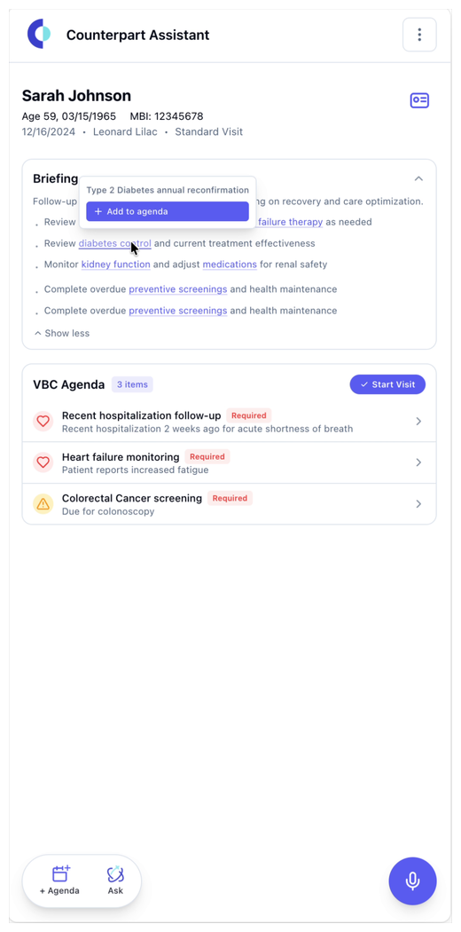 The original vision — briefing above the agenda
