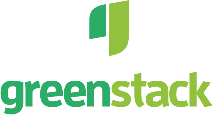 Greenstack logo, stacked lockup